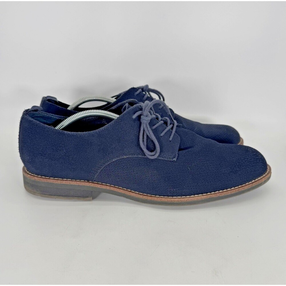 G.H. Bass & Co. Jesse Suede Derby Men's 11.5M Navy Blue Perforated Leather Shoes